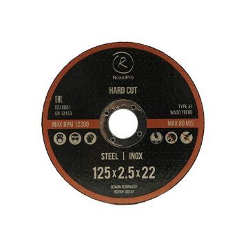 Отрезной круг ROXTOP HARD CUT 125 x 3.0 x 22мм, Т41, нерж.сталь, металл Отрезной круг ROXTOP HARD CUT 125 x 3.0 x 22мм, Т41, нерж.сталь, металл