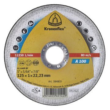 Отрезной диск Klingspor А 100 125х1х22 мм
